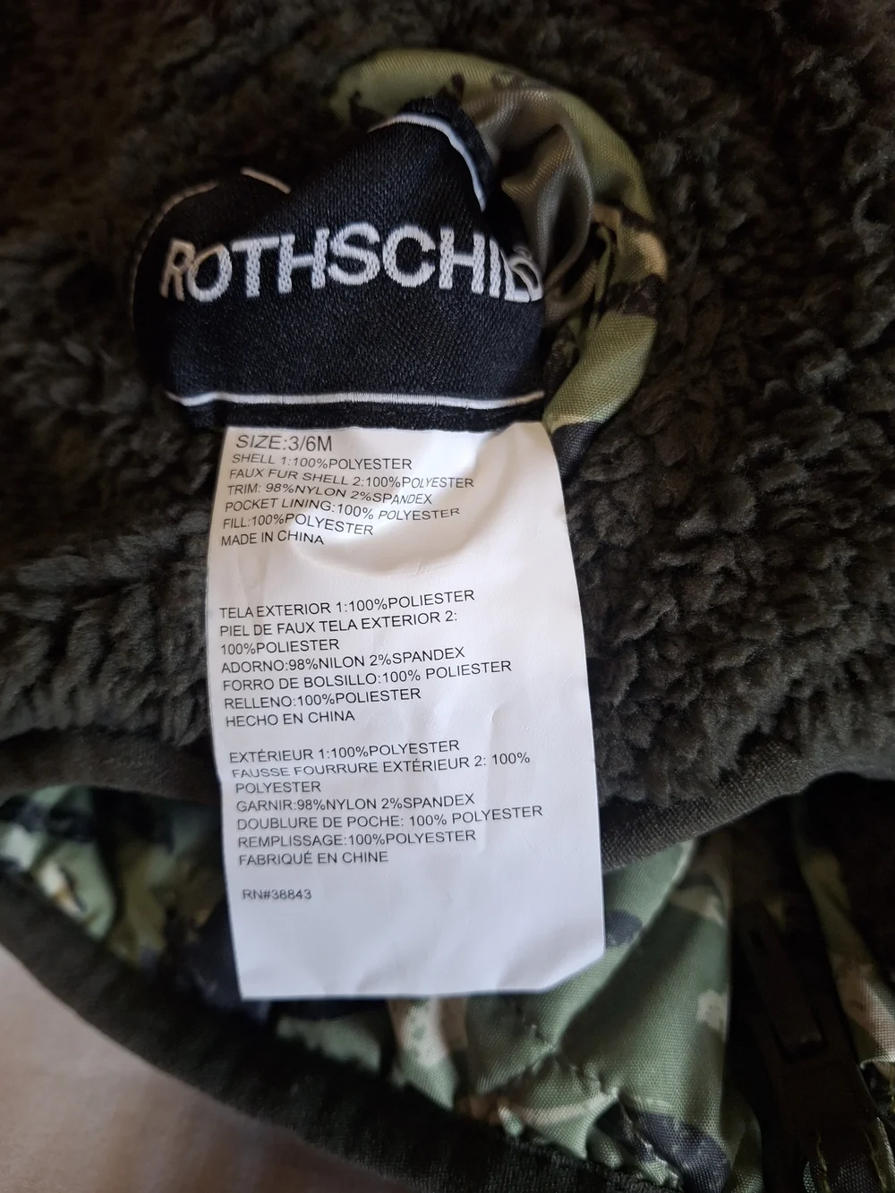 Reversible Rothschild Camo Olive Sherpa Jacket.